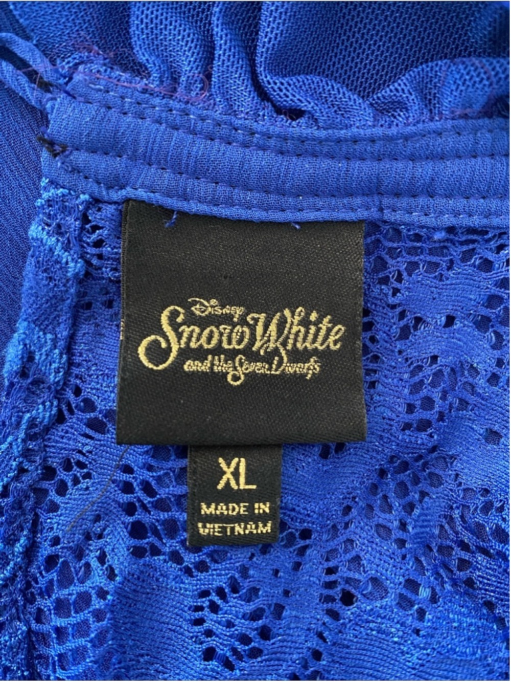 Disney Princess Snow White Royal Blue Lace Dress, Size XL - Picture 13 of 14